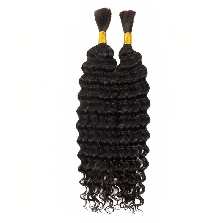 Deep Wave Bulk Human Hair for Boho Braids